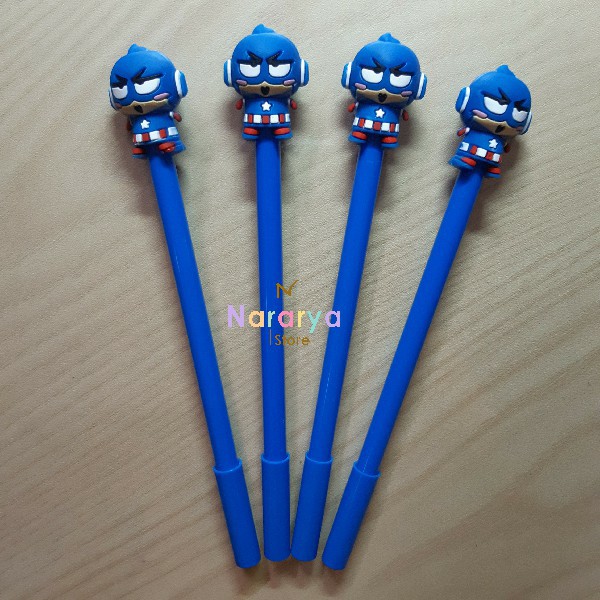 

2x Gel Pen Captain America / Gel Pen Karakter / Gel Pen Lucu / Pulpen Lucu / Alat Tulis Sekolah