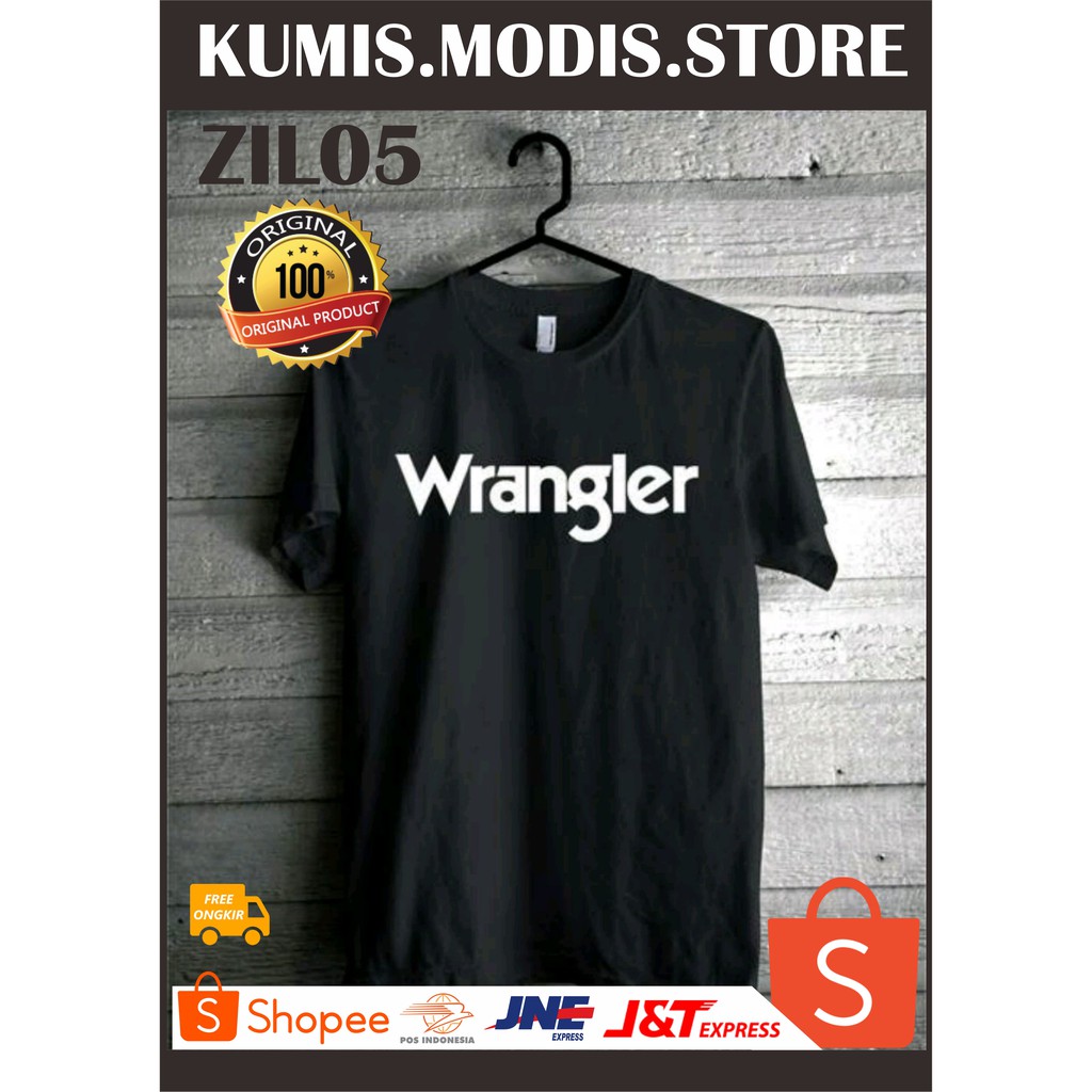 KAOS DISTRO PRIA MURAH - KAOS COWOK HITAM CASUAL - KAOS PRIA ORIGINAL - KAOS Wrangler (ZIL05)