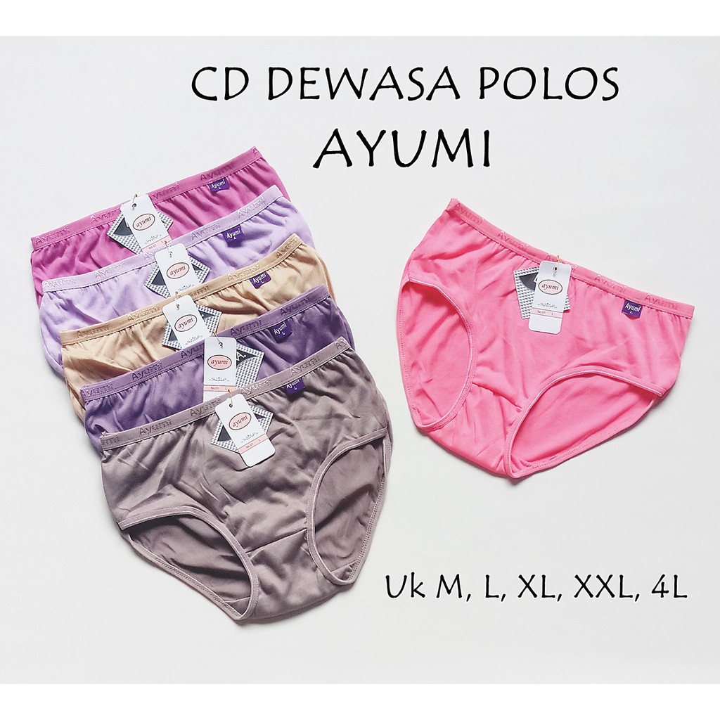 Celana Dalam Wanita Polos AYUMI (Uk M - XXXL)