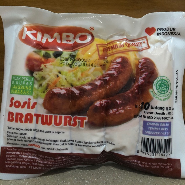 

Kimbo Sosis Bratwurst Original Isi 10