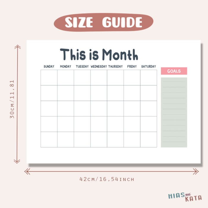 

Hemat Wall Monthly Planner Simple White Plain (Free1Pcs Spidol) Terlaris