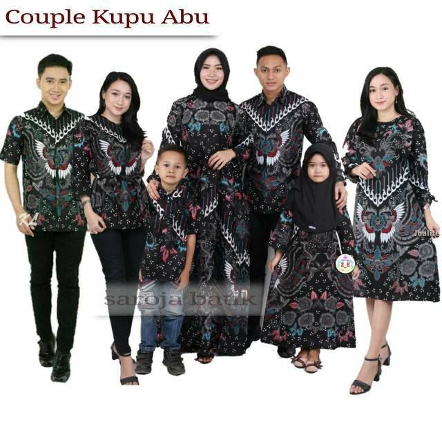 Saroja (099) Couple Keluarga Batik Gamis Batik Katun Premium Motif Kupu Abu