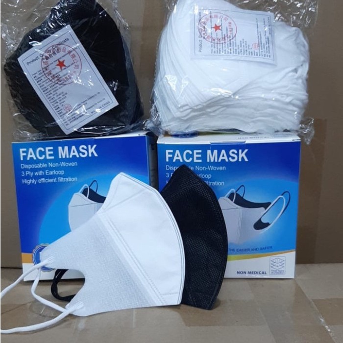 Masker Duckbill Dewasa Facemask Garis 50 Pcs