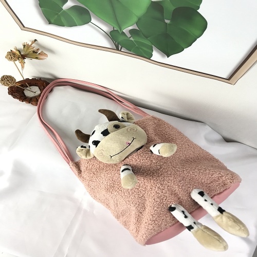 Tas Bahu Tote Shoulder Bag Wanita Remaja Anak-anak Lucu Boneka Cow Sapi Impor