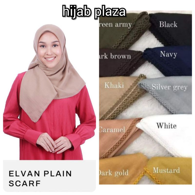 Jilbab Segiempat ZOYA Hijab Segi Empat ZOYA Polos Zoya Elvan Plain Scarf