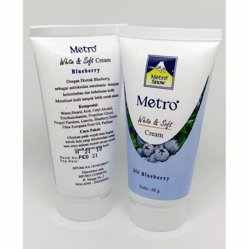 Metro Snow White and Soft Cream Tube 60 Gram