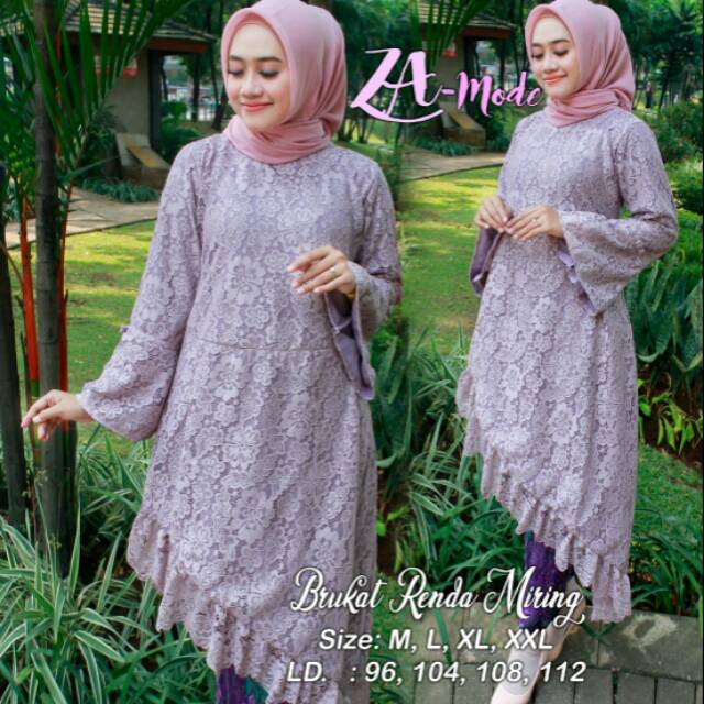 Setelan tunik brukat (tunik+rok plisket)