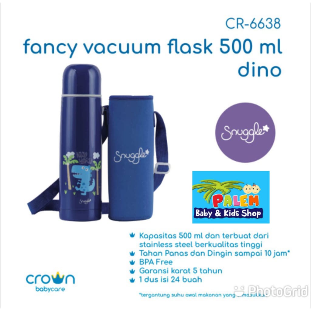 Crown Snuggle Fancy Vacuum Flask 500ml CR-6638 Termos Air