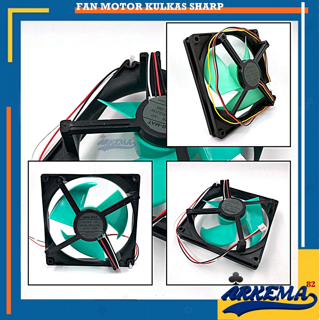 FAN MOTOR KULKAS SHARP NMB-MAT MODEL FBA12J15V | FAN KIPAS KULKAS ARUS DC 15 VOLT | FAN MOTOR KIPAS 15VOLT DC