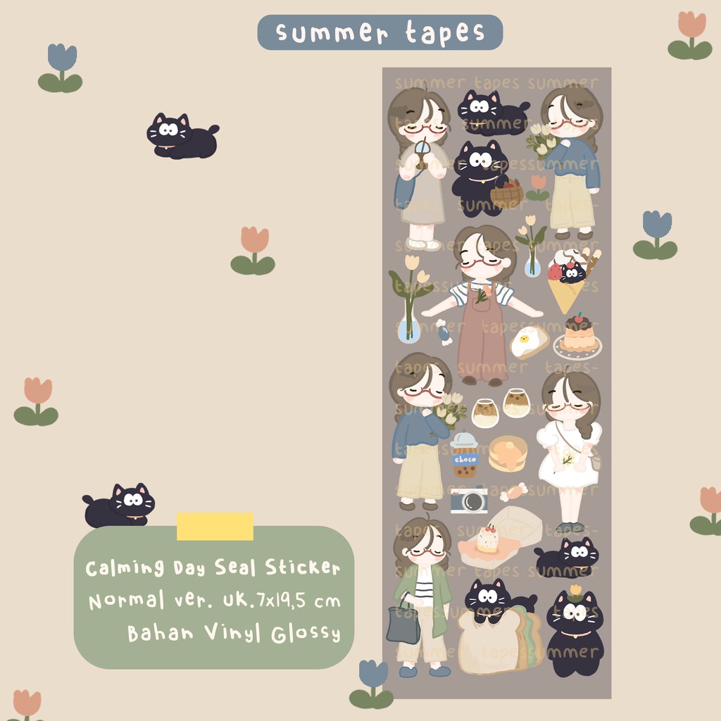 

Summer Tapes - Calming Day seal sticker/deco sticker/stiker jurnal