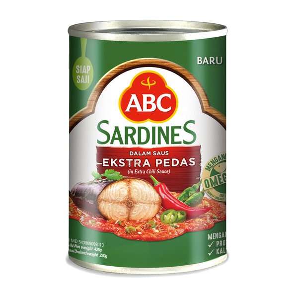 

ABC Sardines Extra Chilli Sauce 425gr - Ikan Sarden Ekstra Pedas