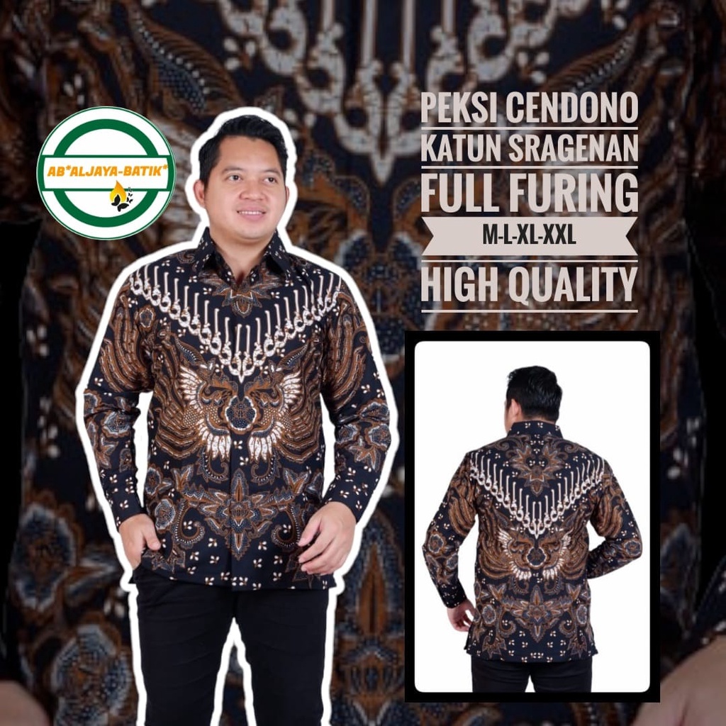 PEKSI CENDONO Kemeja Batik Solo Pria Lapis Furing PREMIUM Lengan Panjang dan Pendek ALJAYA asli solo