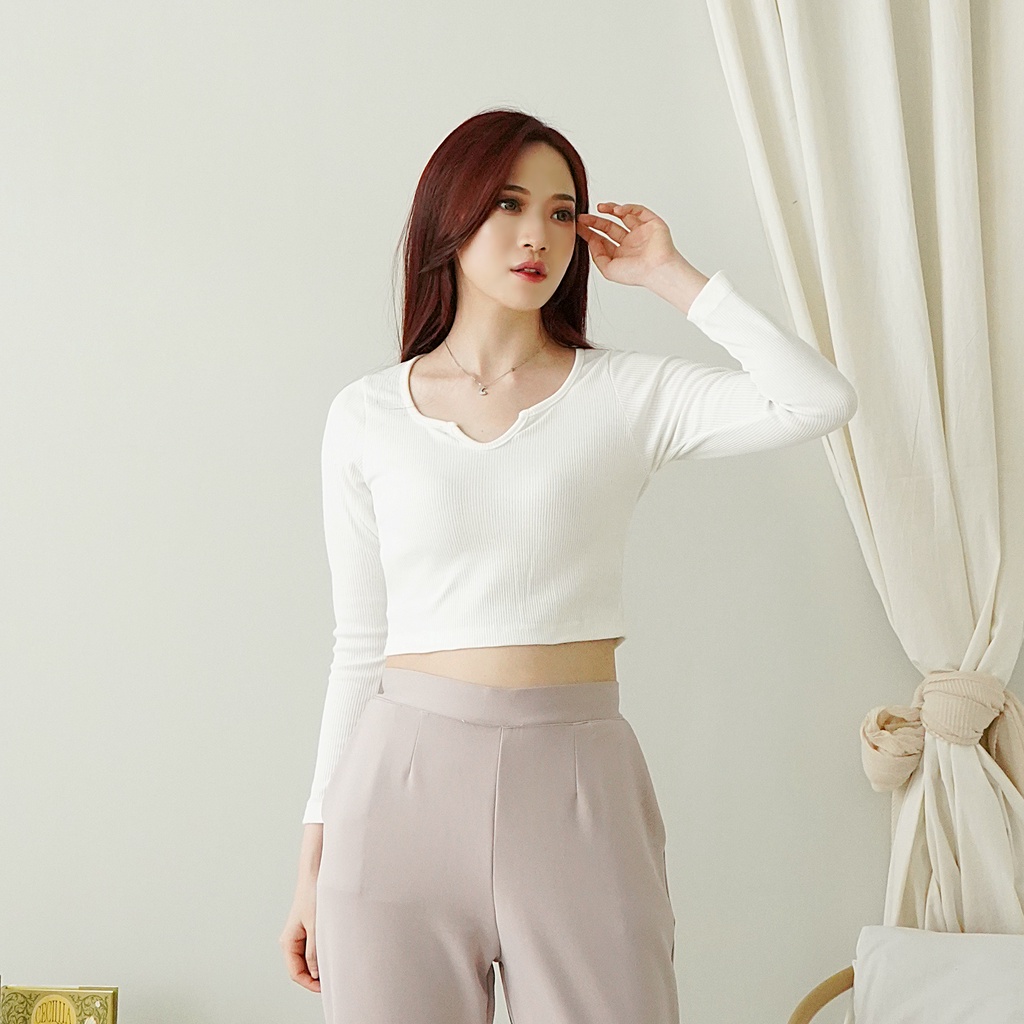 Atasan Longsleeve Crop Top Baju Lengan Panjang Croptop Lengan Panjang Wanita 126