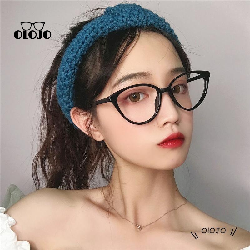 COD Kacamata Korea Wanita Kacamata Anti Radiasi Retro Wanita Fashion Cat Eye Eyeglasses Versatile Optical Glasses ol2