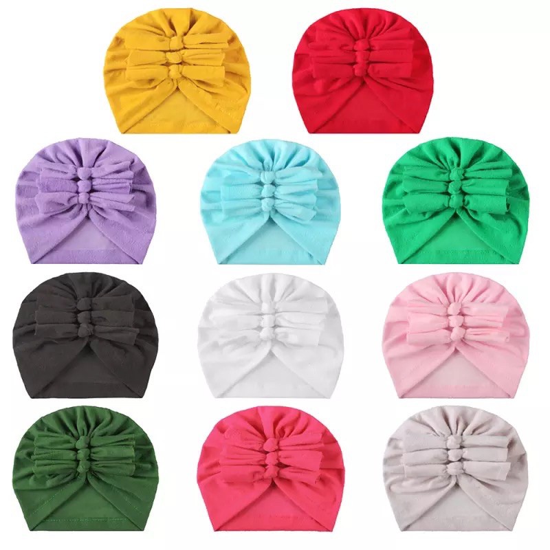 GASYIL Turban Bayi Ikat 3 / ciput baby non anting / topi anak perempuan-4