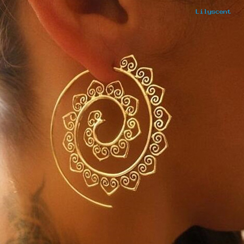 Anting Tindik Bentuk Bulat Spiral Hati Untuk Wanita