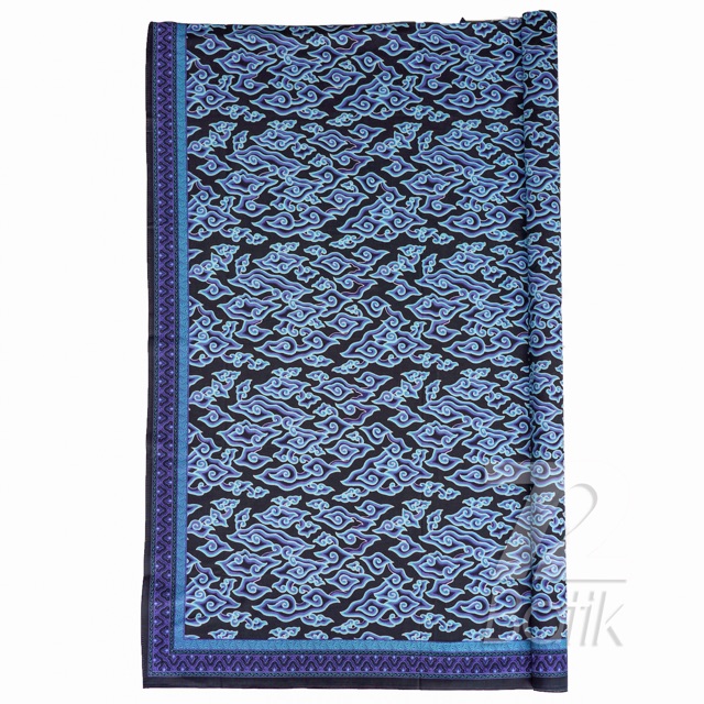 KAIN BATIK KATUN Premium Motif Mega Mendung Warna Biru Light 725708 Cap 72 Jarik Jarit Samping Kebat Panjang Batik Katun Modern Premium Bahan Seragam Batik Pernikahan Kantor Keluarga Murah Kamen Jadi Batik Bali Lembaran