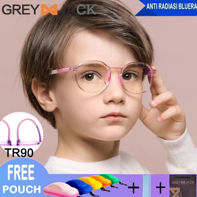 Grey Jack/Kacamata anak Cewe Cowo/ Anti Radiasi/S8139
