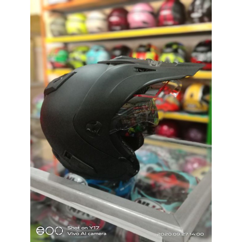 Helm Shell adv semicross black doff