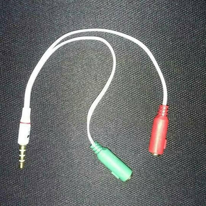 kabel aux 3.5mm Jack Audio Mic + Headphone Splitter Microphone