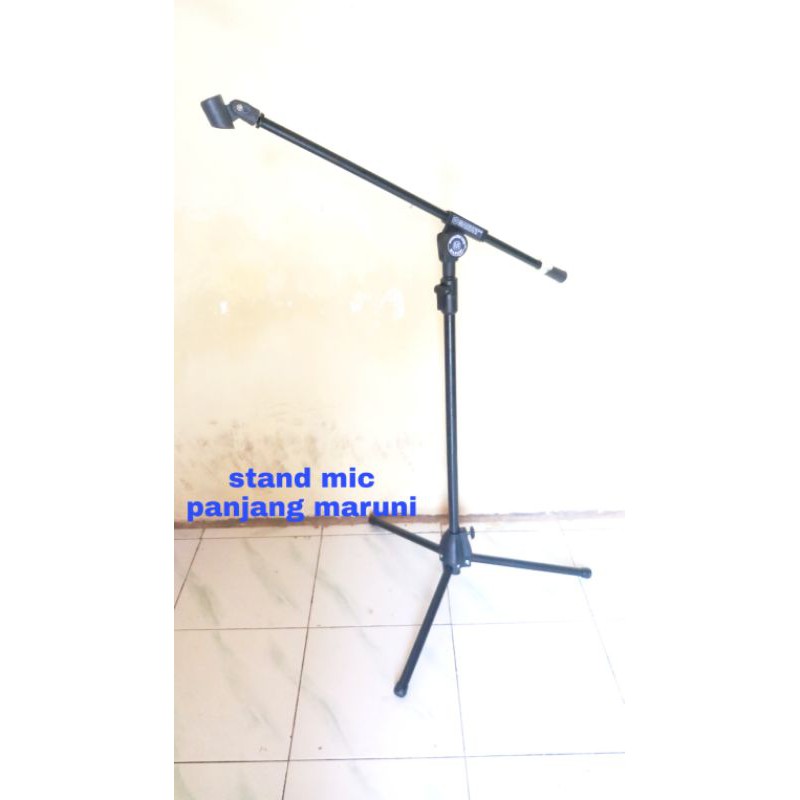 Stand mic maruni panjang. stand microphone lantai + holder mic