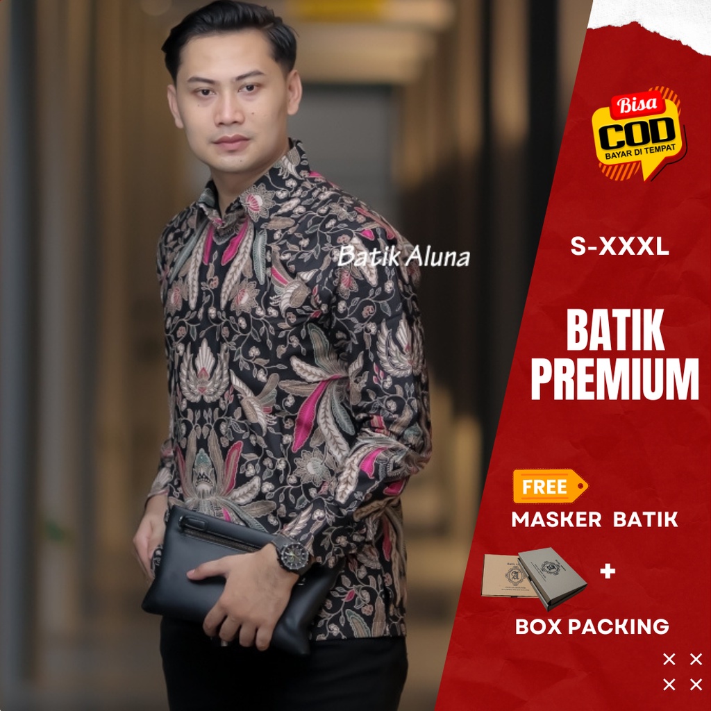 Batik Solo Aluna Pria Lengan Panjang Modern