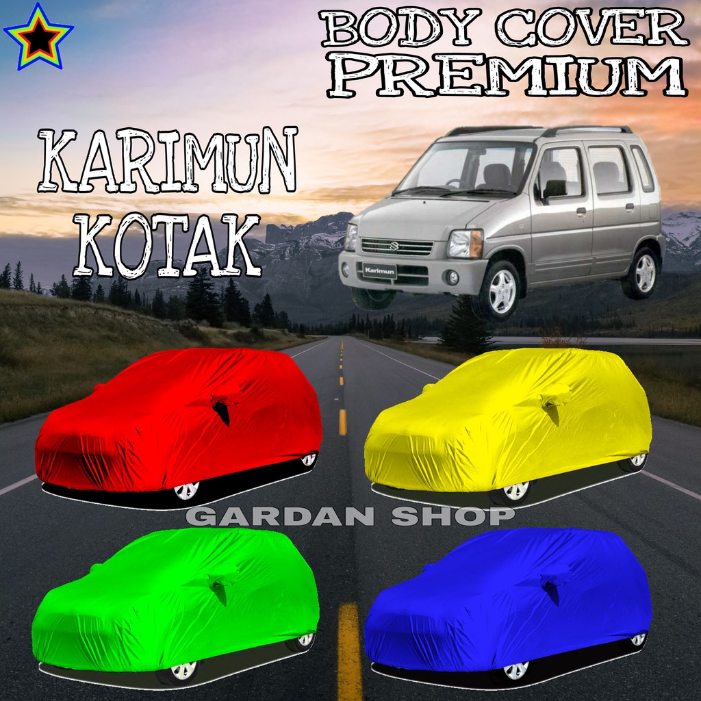 Sarung Mobil KARIMUN KOTAK Polos WARNA body Cover Karimun PREMIUM