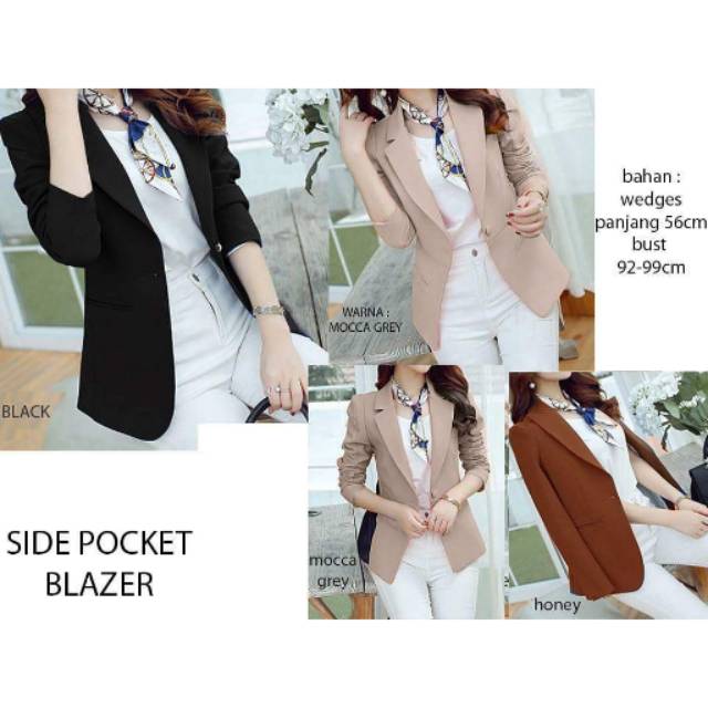 BLAZER FORMAL WANITA HITAM DAN PUTIH TANGAN LENGAN PANJANG BLAZER FORMAL WANITA HITAM DAN PUTIH TANGAN LENGAN PANJANG
