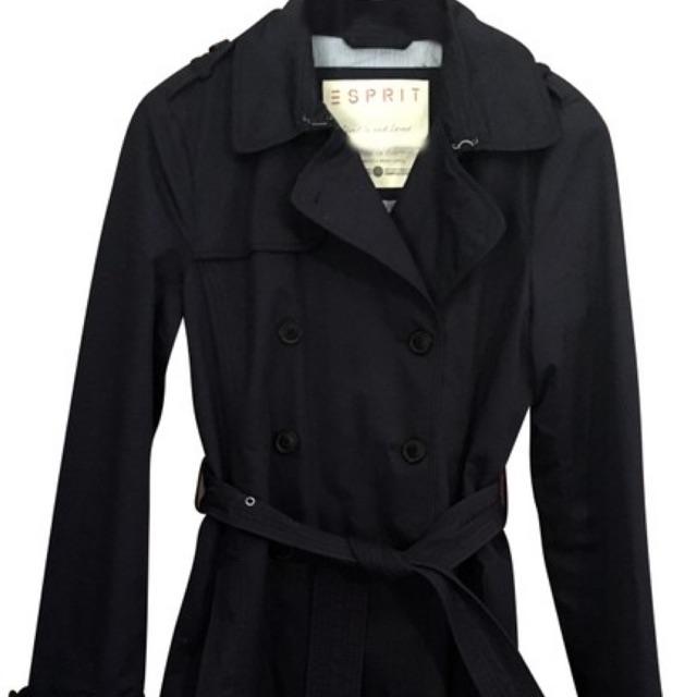 Esprit long coat wanita warna hitam