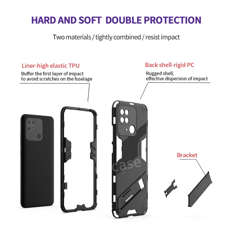 Case / Casing hp xiaomi Redmi 10C 2022 Armor terbaru Shockproof Dengan Pelindung Lensa Kamera⁶