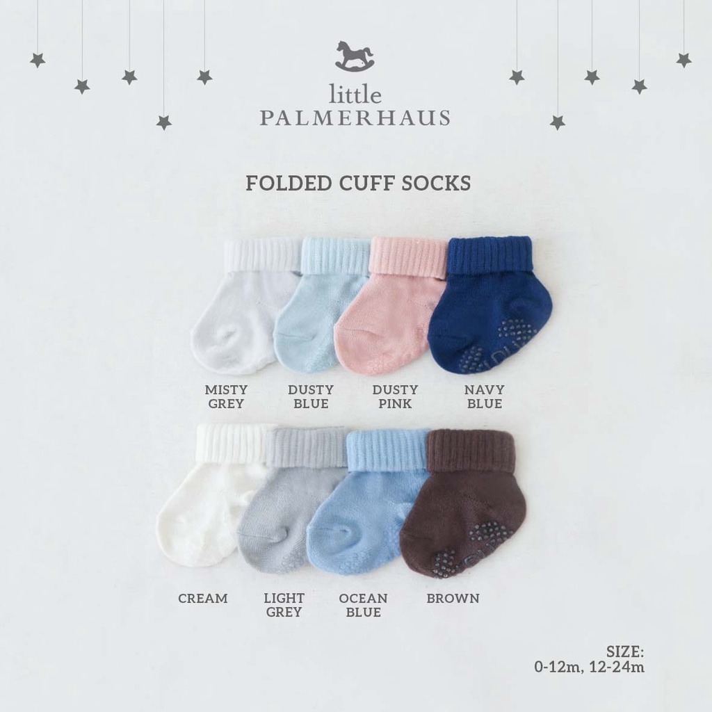 BIG SALE Little Palmerhaus - Folded Cuff Socks (Kaos Kaki Bayi) kaos kaki rajut lipat booties bayi dengan anti slip 0-24 bulan