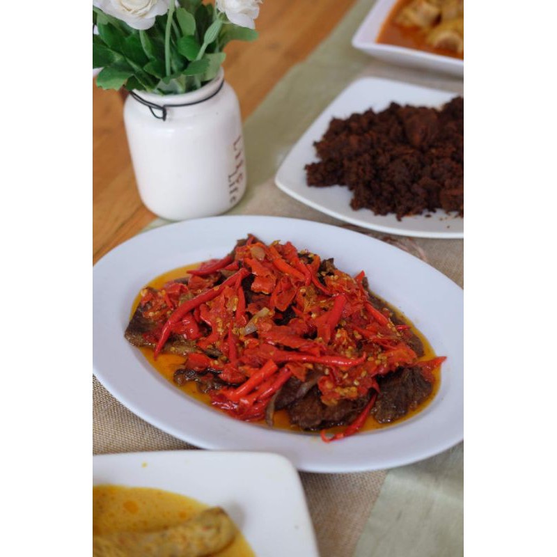 DENDENG BALADO ABAK ASLI MINANG KULINER MINANG KULINER PADANG DENDENG BALADO DENDENG LADO HIJAU