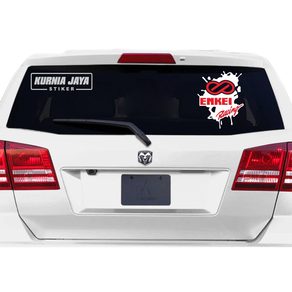 STIKER MOBIL CUTTING STIKER KACA MOBIL BELAKANG ENKEI RACING