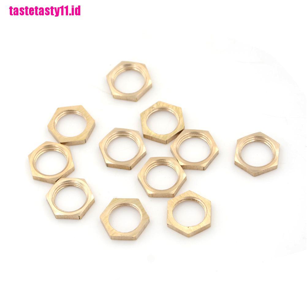 10 Pcs Kunci Hex Nuts Pipe Fitting 1 / 4 &quot;BSP Female Bahan Kuningan