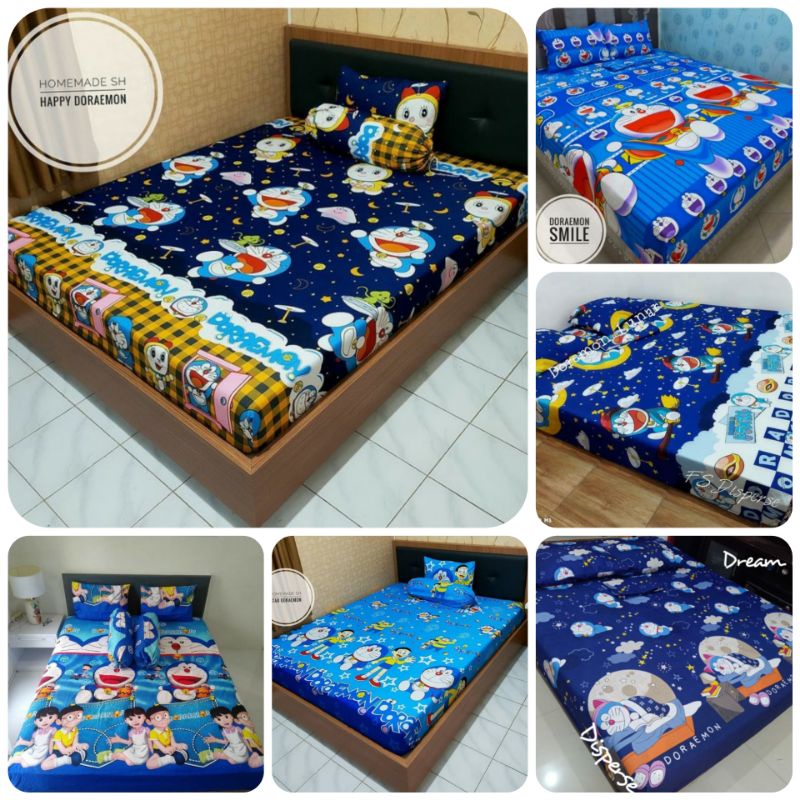Sprei Homade Motif DORAEMON ukur 120 160 180 murah