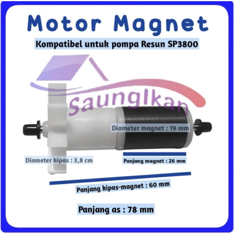 Rotor Magnet Kipas Pompa Celup Aquarium RESUN SP 3800 LG 3000 EF 1200