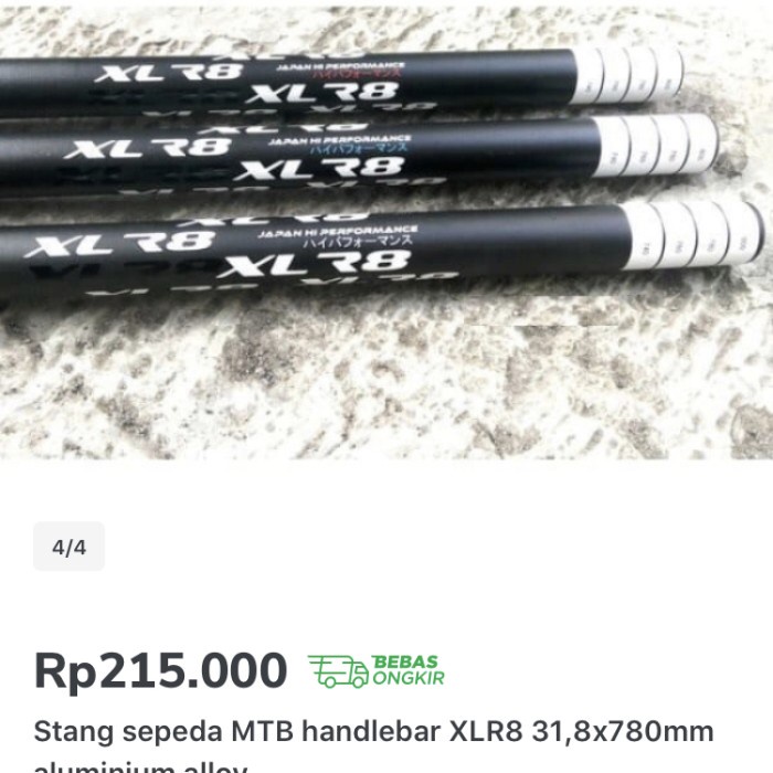 Stang sepeda MTB Flatbar rt 92 w XLR8 31,8x780mm aluminium alloy