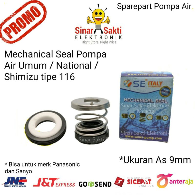 Seal Pompa Air Umum National Nasional GP 125 116 Shimizu Mechanical Sil Sparepart Spare Part Malang