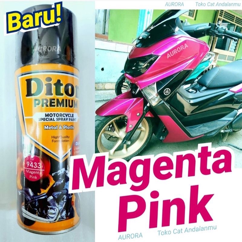 Diton Premium 9433 Magenta Pink 400ml / cat pilok sepeda motor mobil