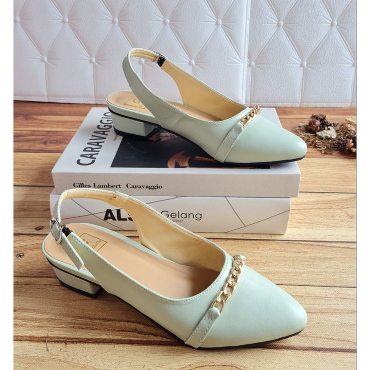 ABBUSHOES AG 08 sendal bapau tali rantai mules 3cm