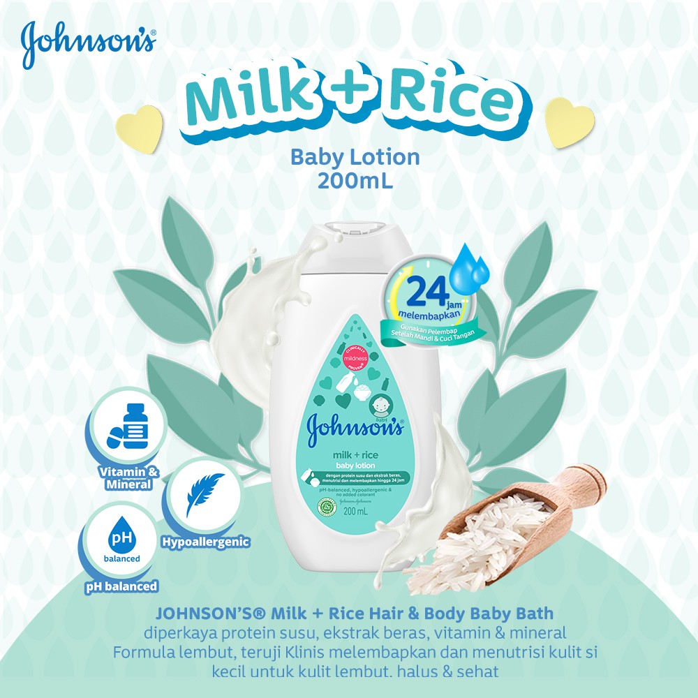 Johnson’s Milk+Rice Lotion 200 ml - Lotion Bayi