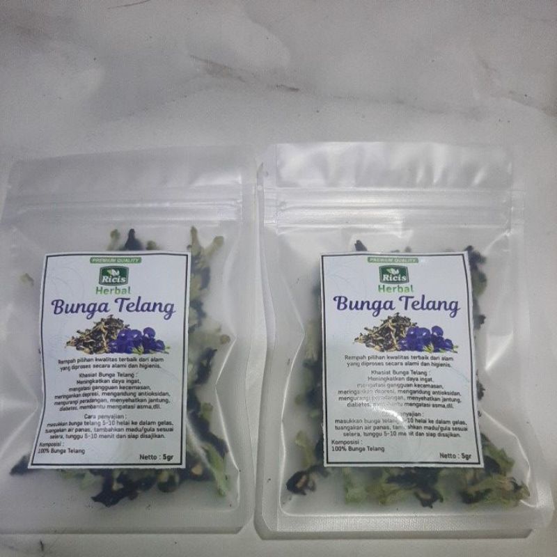 PROMO Bunga Telang kering teh bunga telang butterfly pea flower tea teh herbal teh tradisional netto 10gr