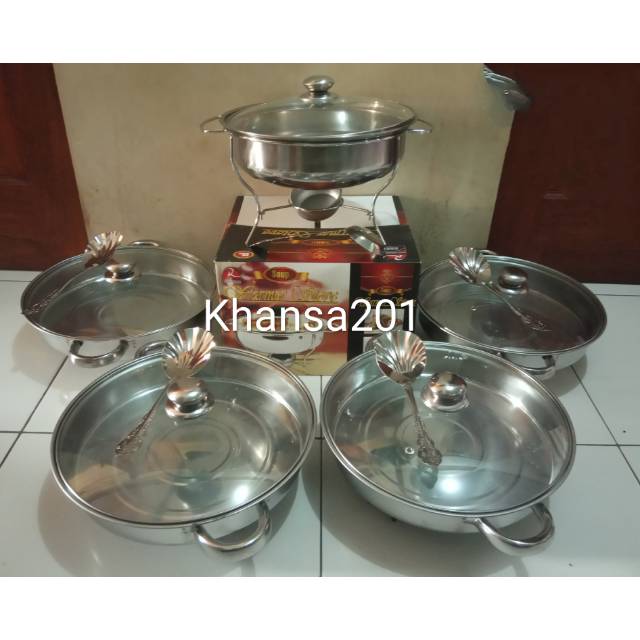 Prasmanan set bulat tutup kaca 5