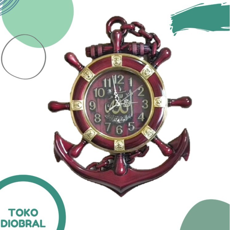 Jam Dinding Model Jangkar kaligrafi Bunyi Melodi