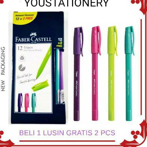 

[ READY ] Pulpen Tripen Faber Castell Black Ink (Beli 1 Lusin Free 2 pcs)