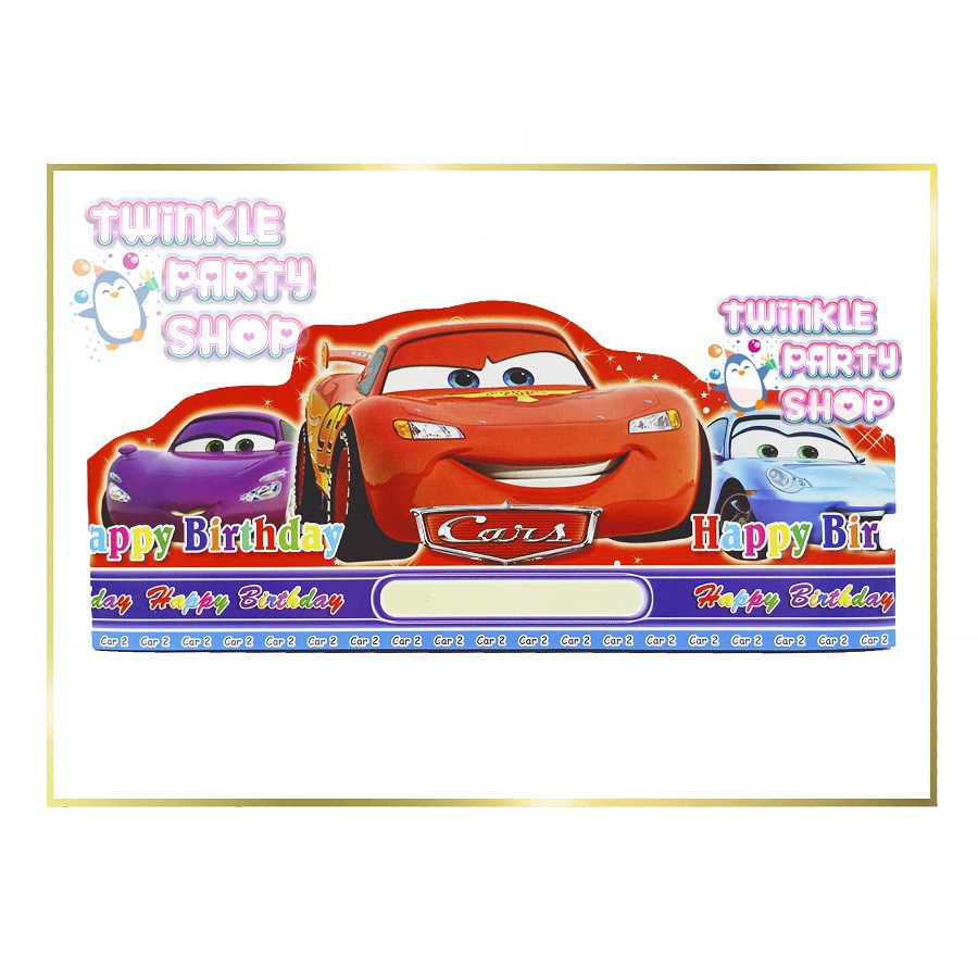 Topi Ultah Cars McQueen/ Topi Pesta Lingkar Karakter Cars McQueen