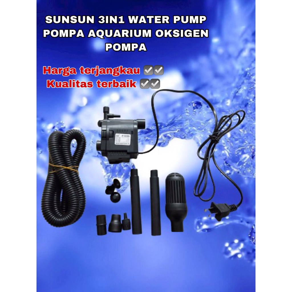 SUNSUN JP-500GS 3In1 Submersible Water Pump Oksigen Pompa Celup Filter Internal 6Watt 600L/H Pompa Aquarium