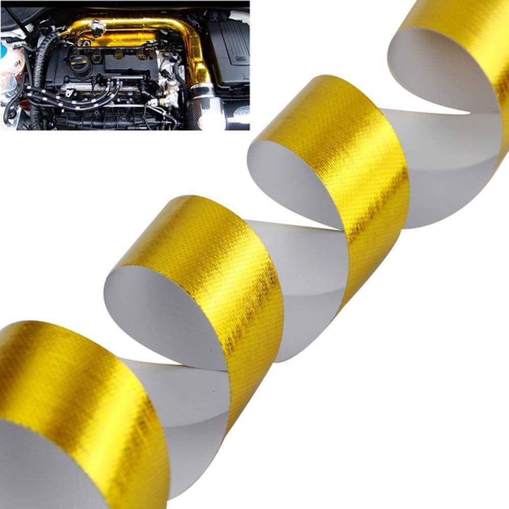 Lanfy Tape / Selotip Reflektif Pelindung Panas Panjang 5M Warna Emas Untuk Mobil / Motor