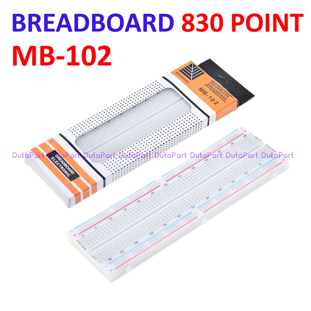 Breadboard Mini Solderless 830 Point Lubang MB-102 Prototype Arduino