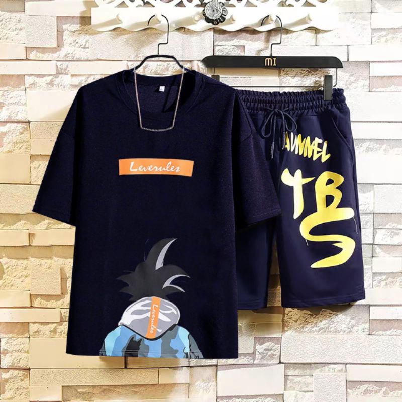 STELAN ( LAVERIUS ) STELAN PRIA DEWASA 1 SET BAJU KAOS  DISTRO + CELANA PENDEK  KEREN MODEL TERBARU